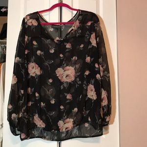 Black Floral Top